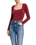 Square-neck Long-sleeve Bodysuit