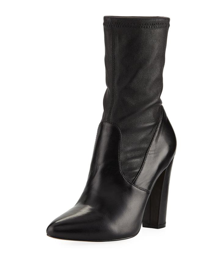 May Stretchy Leather Booties