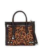 Courtney Calf-hair/leather Satchel Bag, Black/leopard