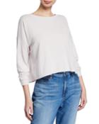 Plus Size Linen Crepe Long-sleeve