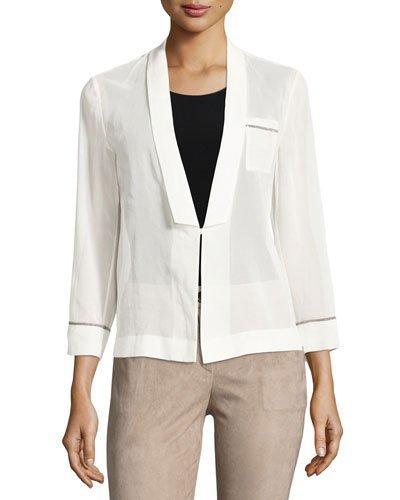 Monili Bead-trim Cotton Organza Blazer