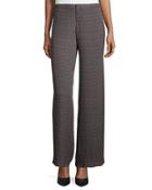 Mid-rise Wide-leg Trousers, Black/buff