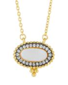 Imperial Oval Mother-of-pearl Disc Pendant Necklace
