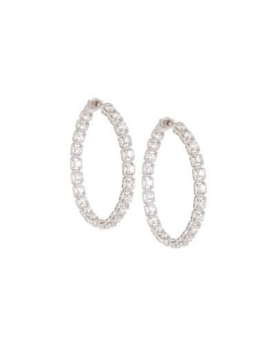 14k Diamond Illusion Hoop Earrings,