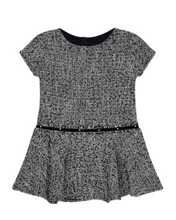 Girl's Short-sleeve Knit Dress W/ Faux Pearl Belt,