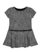 Girl's Short-sleeve Knit Dress W/ Faux Pearl Belt,