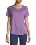 Breathe Short-sleeve Draped-back Performance Top