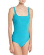 Essence Square-neck One-piece Textured