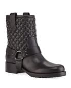 Rockstud Quilted Leather
