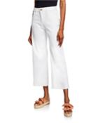Cropped Wide-leg Raw-edge Jeans