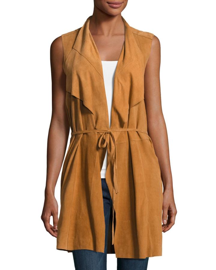 Suede Drape Vest