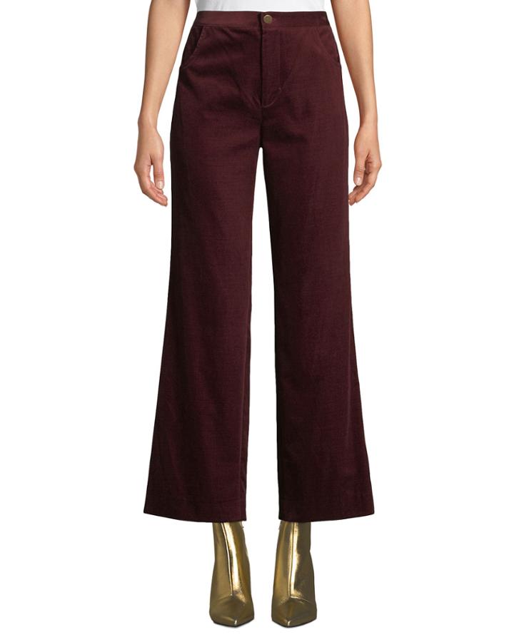 Daily High-rise Straight-leg Velvet Jeans
