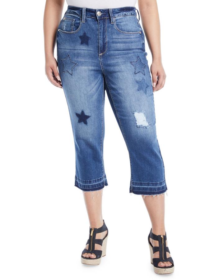 Star-patch Straight-leg Jeans,