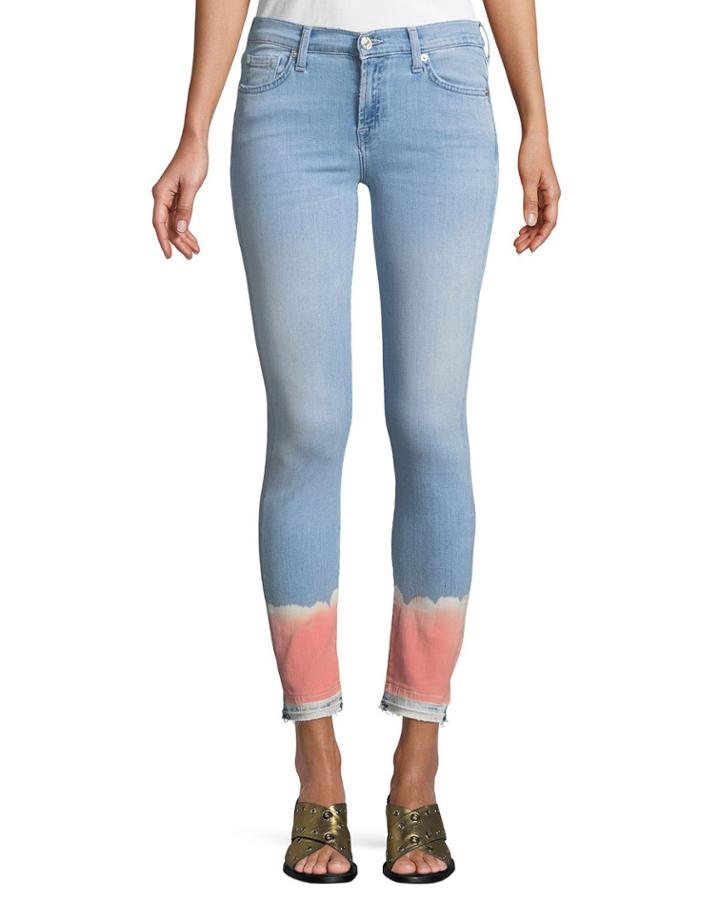 The Skinny Crop Jeans W/ Tie-dye