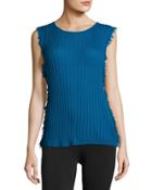 Sleeveless Ribbed Cashmere Pullover