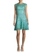 Sequined Guipure Lace Cocktail Dress