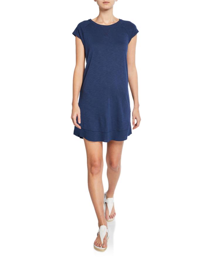 Curved-hem Slub Jersey Dress