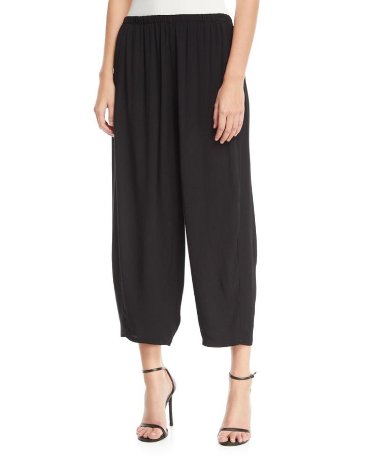 Relaxed Pull-on Cropped Pants,