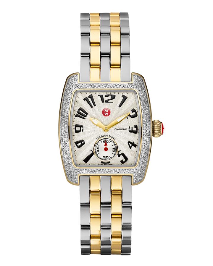 30mm Urban Mini Two-tone Bracelet Watch W/ Diamonds