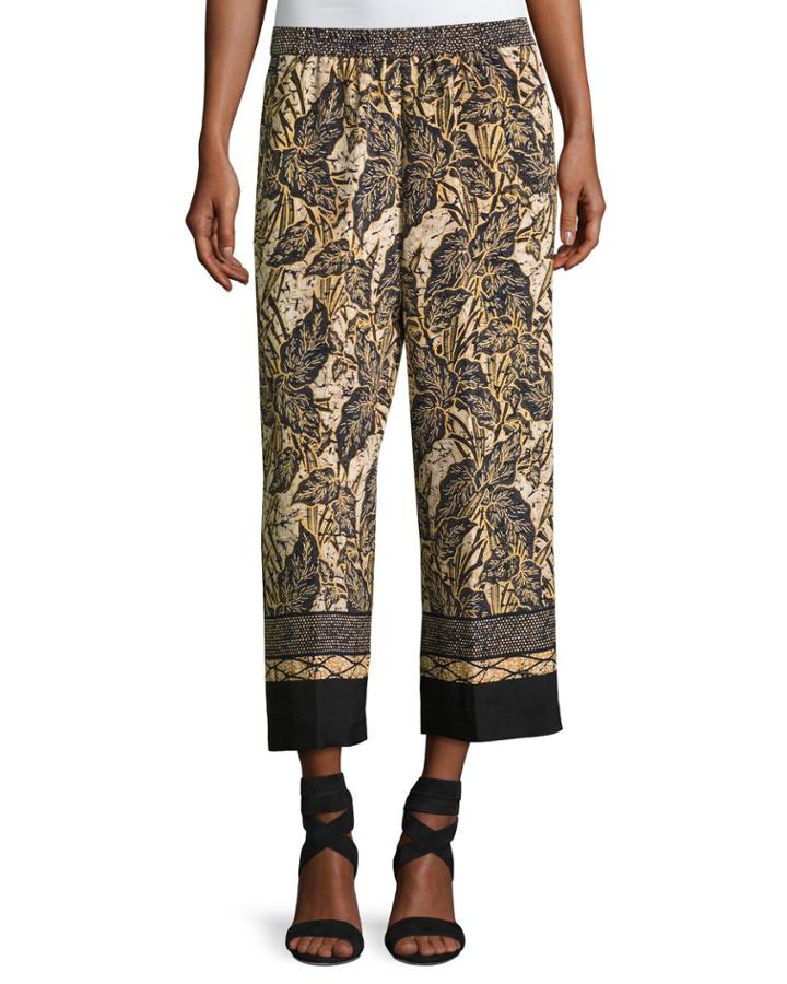 Sutton Wide-leg Silk Pants,