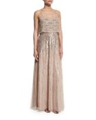 Sleeveless Embellished Popover Gown,