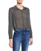 60s Polka-dot Collared Cropped