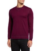Men's Cashmere-silk Sweater With Contrast