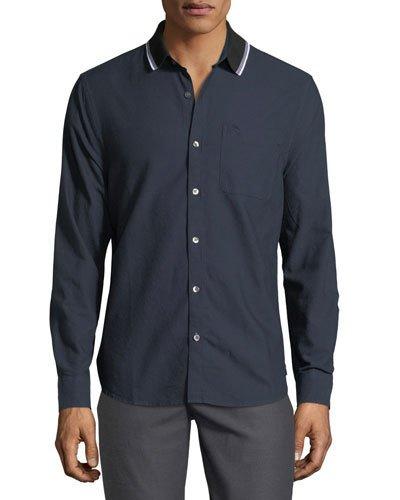 Ribbed-collar Oxford