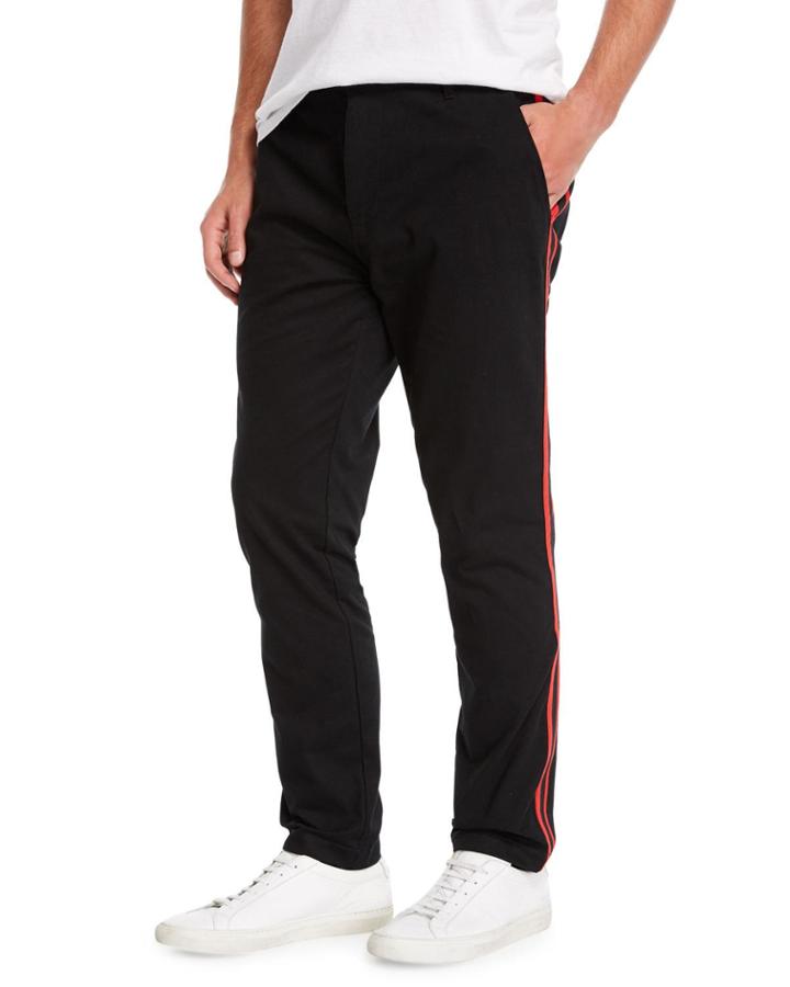 Men's Side-stripe Chino Track Pants