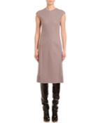 Cashmere-jersey Cap-sleeve Pencil Dress