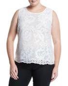 Sleeveless Floral Lace Top,