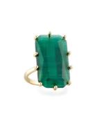 Emerald-cut Glass Cocktail Ring