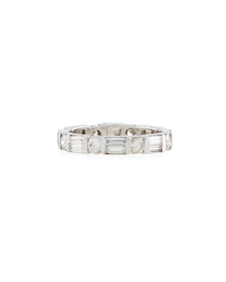 Platinum Mixed-cut Diamond Ring
