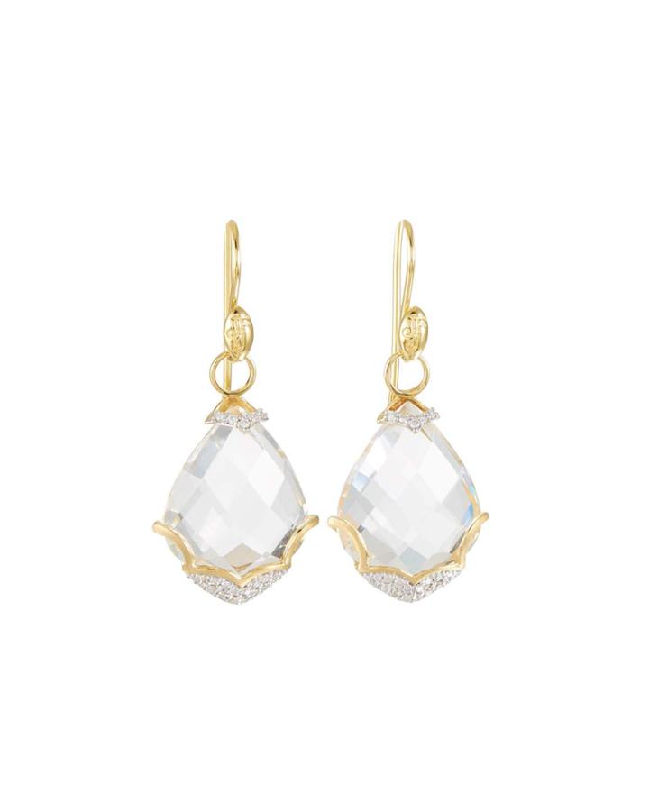 Lisse 18k Diamond & Topaz Dangle Drop Earrings