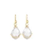 Lisse 18k Diamond & Topaz Dangle Drop Earrings
