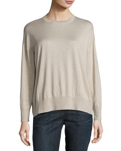Long-sleeve Metallic Cashmere