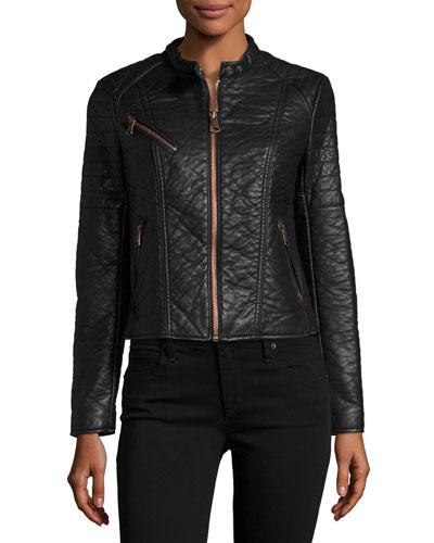 George Faux-leather Jacket, Black