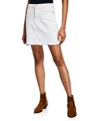 Denim Mini Skirt W/ Fray Hem