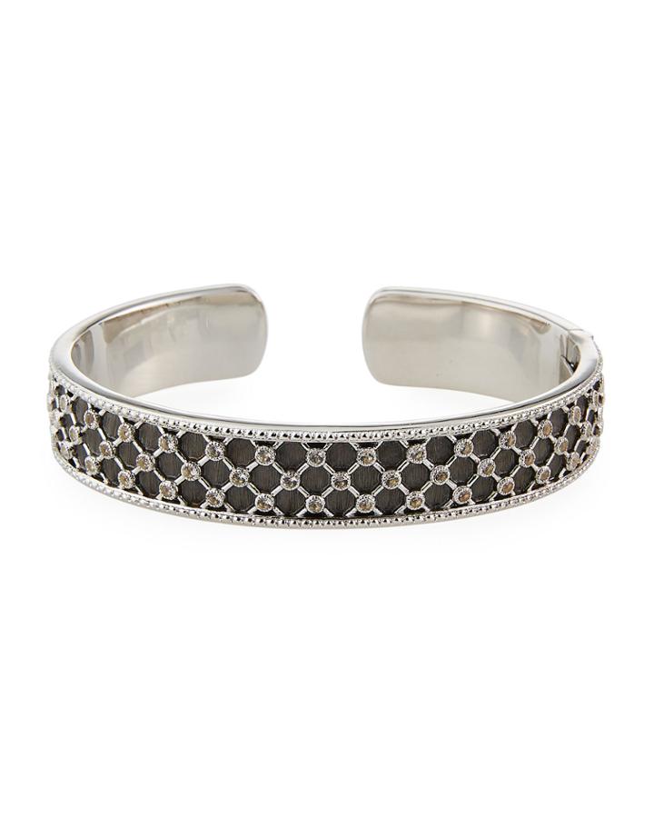 Lattice White Topaz Cuff Bracelet