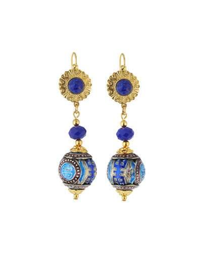 Cloisonn&eacute; Drop Earrings