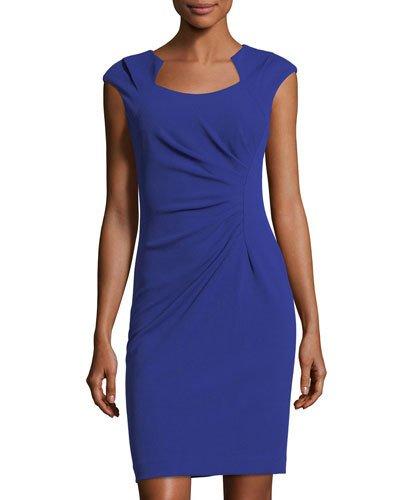 Ruched Cap-sleeve Dress