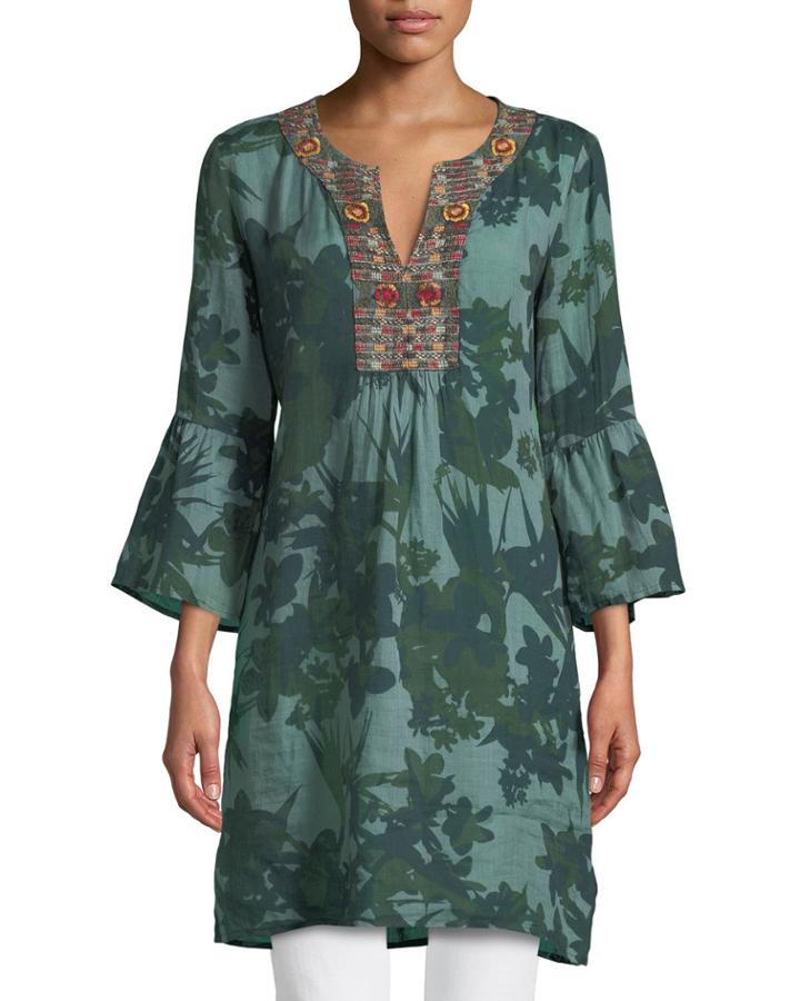 Petite Flare-sleeve Tunic Dress