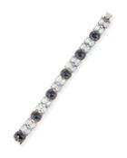 Moonstone & Sapphire Bracelet W/ Diamonds