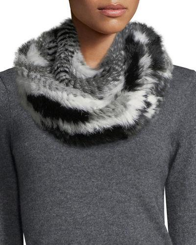 Striped Rabbit Fur Infinity