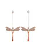 Crystal Dragonfly Drop Earrings