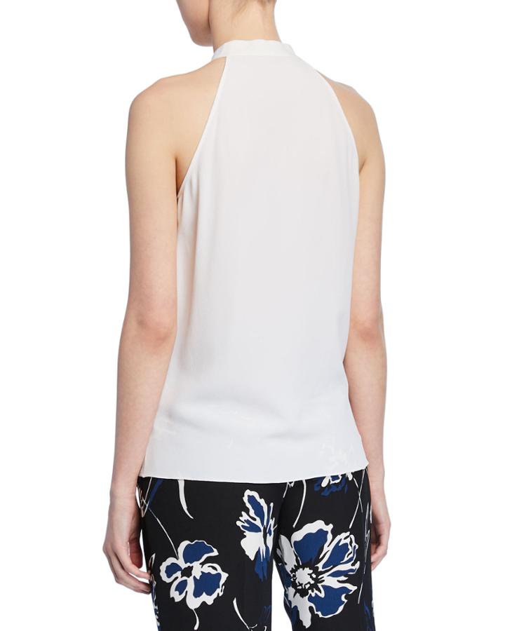 Silk Pleated Halter Top