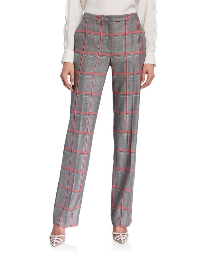 Taminotas Plaid Classic Straight-leg Trousers