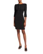 Crepe 3/4 Sleeve Ruffle