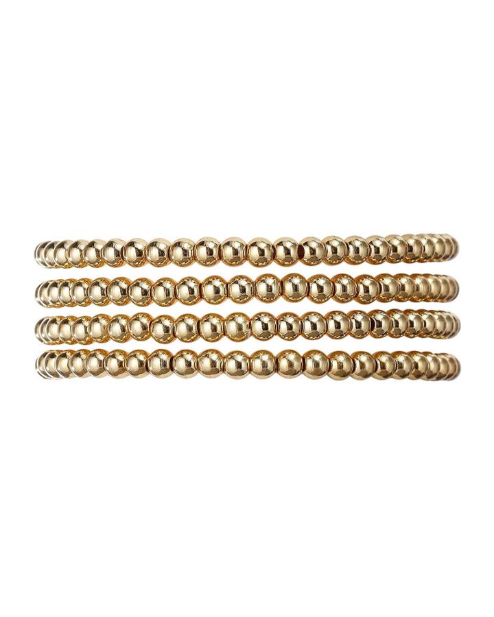 18k Gold Plated Beaded Stretch Bracelets,