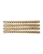 18k Gold Plated Beaded Stretch Bracelets,
